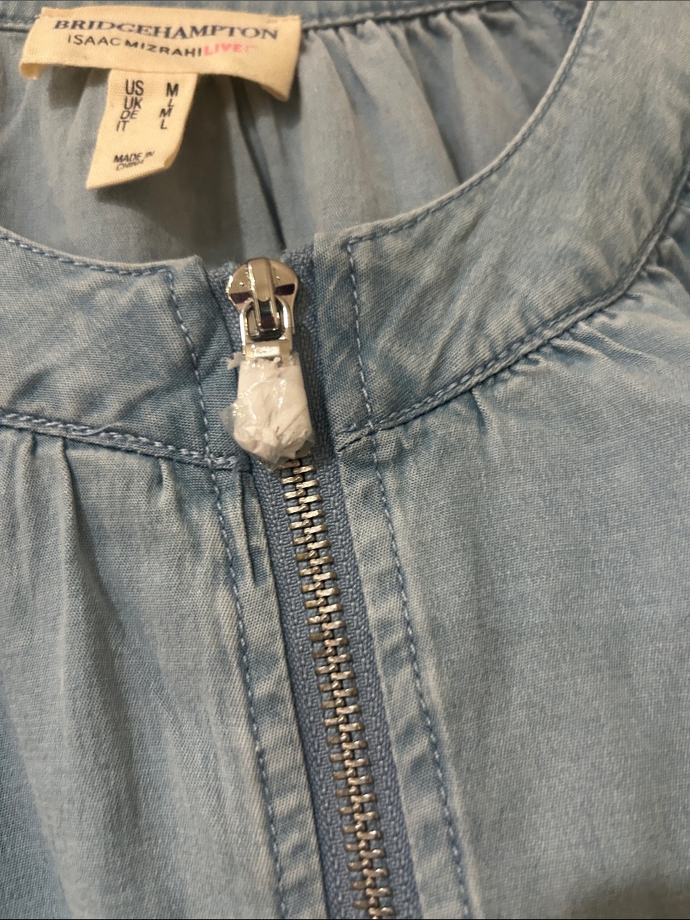 Isaac Mizrahi Light Blue Zip-Front Denim Jacket - Picture 3 of 5